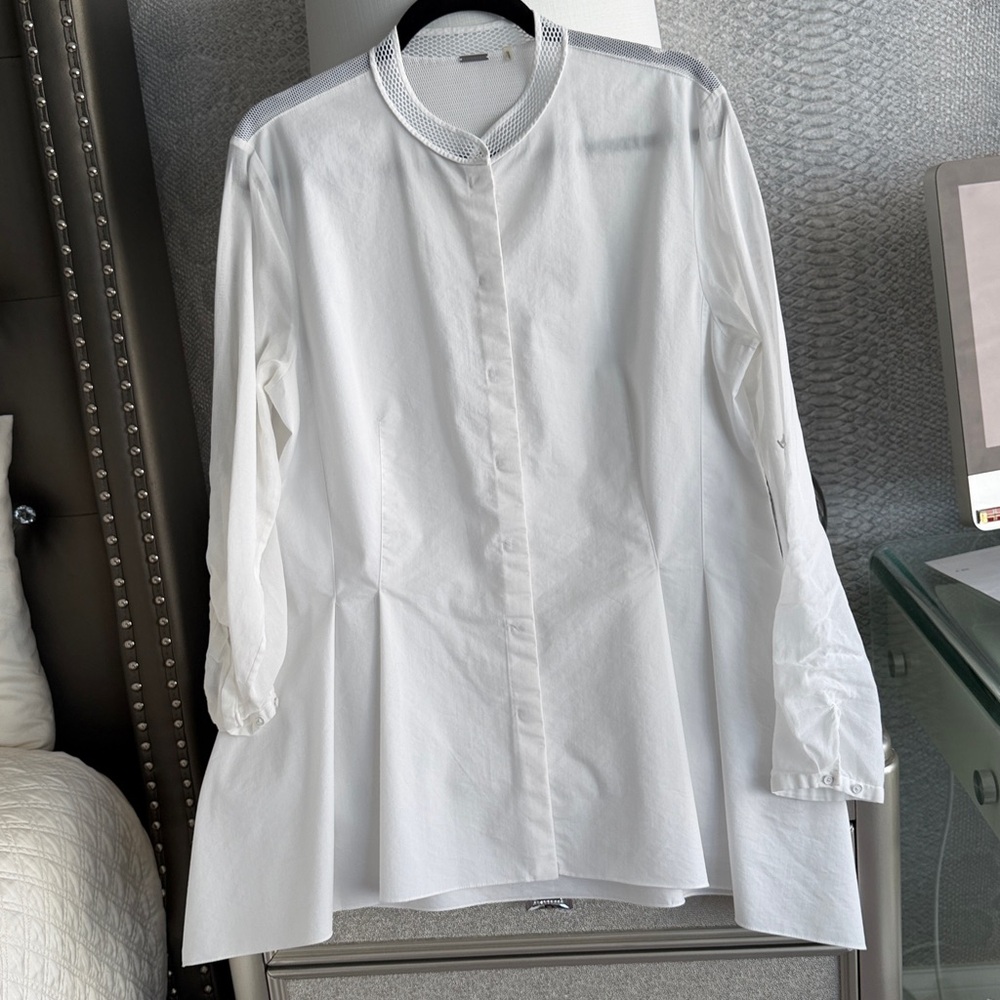 Elie Tahari Tunic white top Size XL